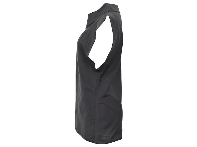 Yves Saint Laurent Blusa Asimétrica YSL en Seda Negra Negro - vista 2