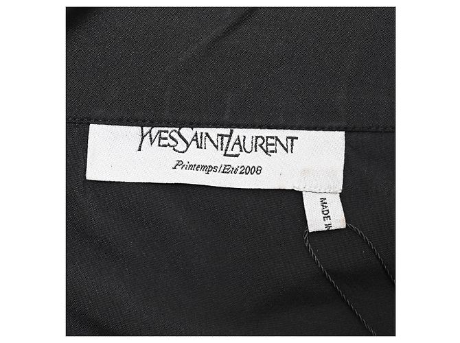 Yves Saint Laurent Blusa Asimétrica YSL en Seda Negra Negro - vista 4