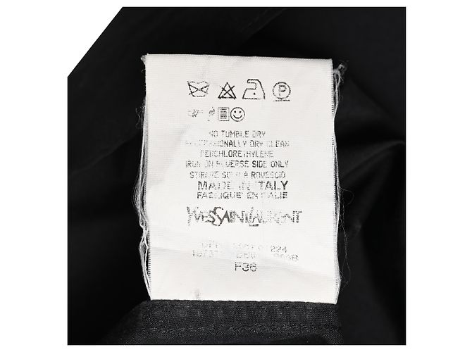 Yves Saint Laurent Blusa Asimétrica YSL en Seda Negra Negro - vista 6