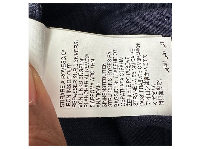 Polo effetto layering Brunello Cucinelli in cotone blu navy - vista 12