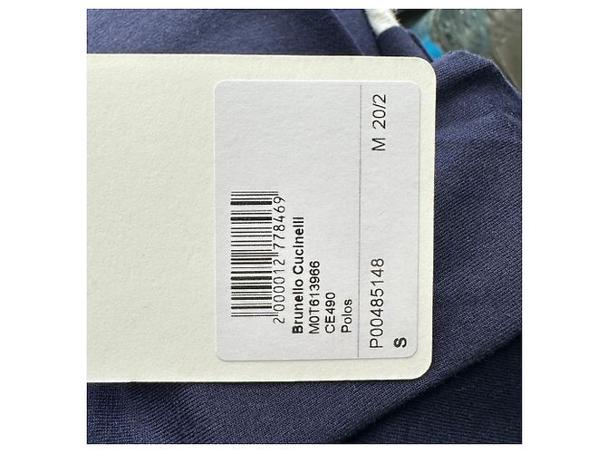 Polo effetto layering Brunello Cucinelli in cotone blu navy - vista 3