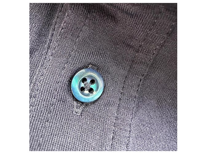 Polo effetto layering Brunello Cucinelli in cotone blu navy - vista 8