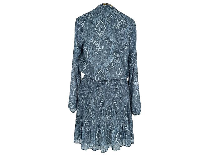 Michael Michael Kors Devonshire Mini-Kleid mit Paisley-Print aus blauem Polyester - Ansicht 3