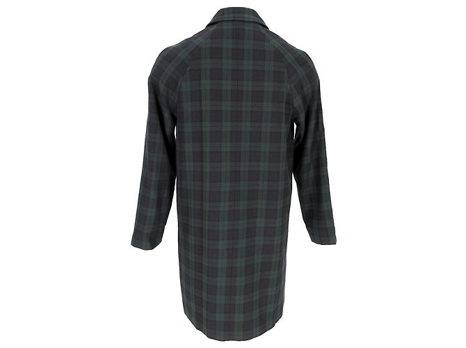 Apc A.P.C. Einreihiger karierter Mantel aus olivefarbenem Polyester Grün Olivgrün - Ansicht 3