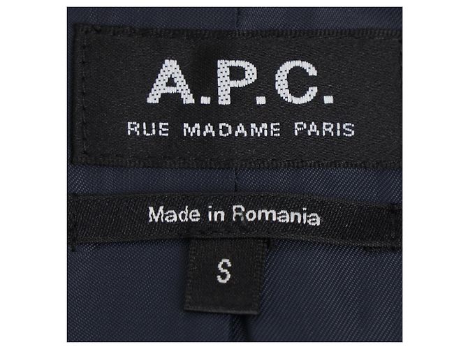 Apc A.P.C. Einreihiger karierter Mantel aus olivefarbenem Polyester Grün Olivgrün - Ansicht 4