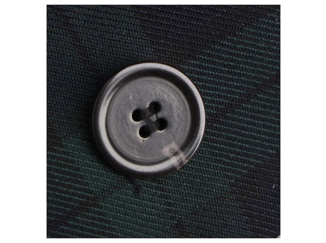 Apc A.P.C. Einreihiger karierter Mantel aus olivefarbenem Polyester Grün Olivgrün - Ansicht 6