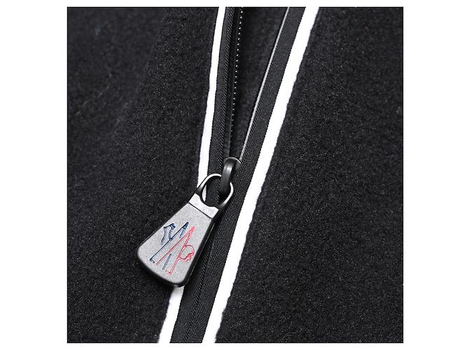 Moncler Half Zip Sweater in Black Polyamide - view 11