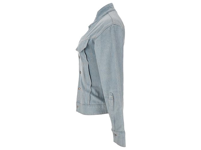 Victoria Beckham skulpturale Denimjacke aus blauer Baumwolle - Ansicht 2