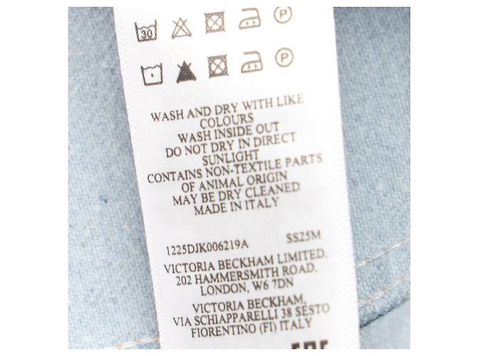 Victoria Beckham skulpturale Denimjacke aus blauer Baumwolle - Ansicht 7