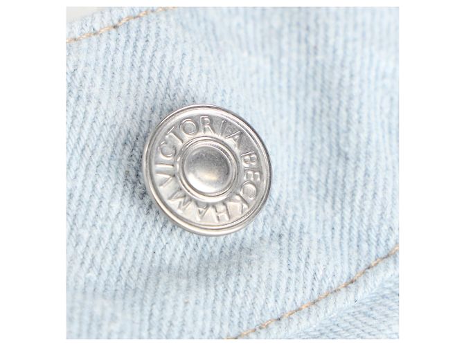 Victoria Beckham skulpturale Denimjacke aus blauer Baumwolle - Ansicht 9