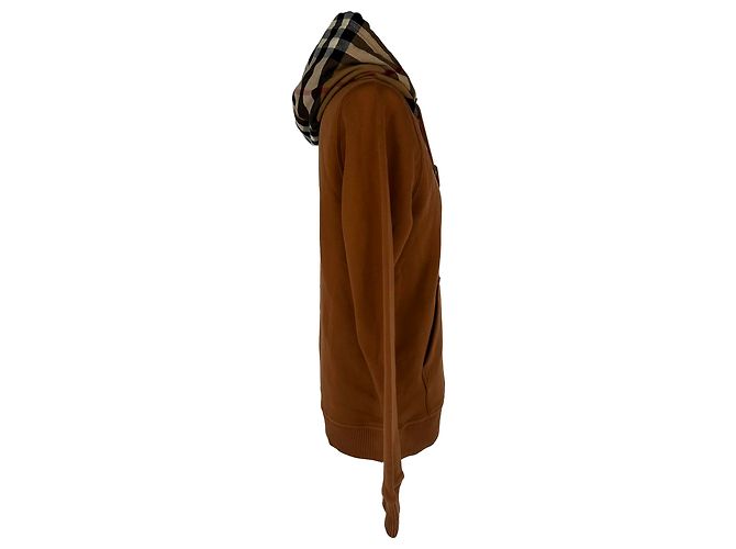Burberry Samuel Hoodie mit Check-Besatz aus brauner Baumwolle - Ansicht 2