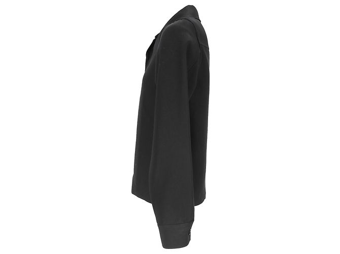 Sovracamicia Jil Sander con colletto camp in lana nera Nero - vista 2
