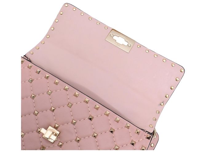 Borsa a tracolla Valentino Garavani Medium Rockstud Spike in pelle rosa - vista 13