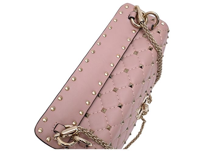 Borsa a tracolla Valentino Garavani Medium Rockstud Spike in pelle rosa - vista 26