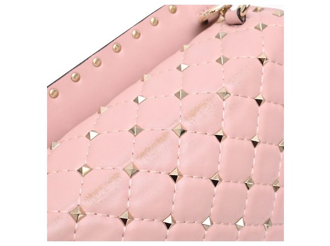 Borsa a tracolla Valentino Garavani Medium Rockstud Spike in pelle rosa - vista 32