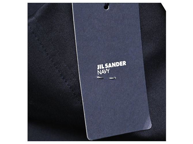 Jupe midi trapèze Jil Sander en coton bleu marine - vue 7