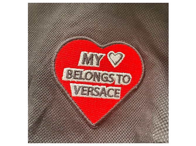 Polo Versace com patch em algodão preto - vista 14