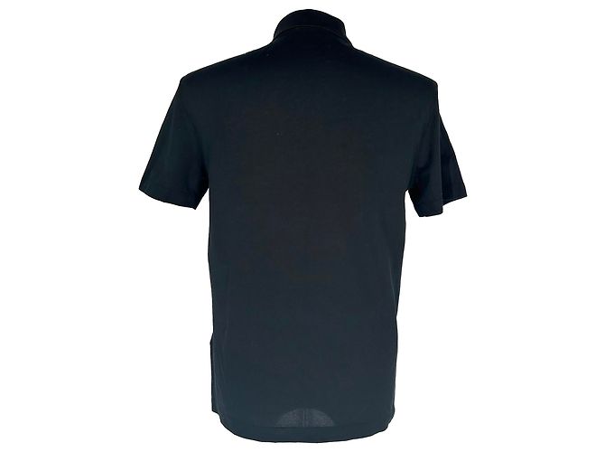 Polo Versace com patch em algodão preto - vista 3