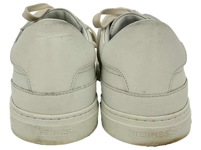 Sneaker basse Day Hermès in pelle di vitello bianca Bianco Crudo - vista 6