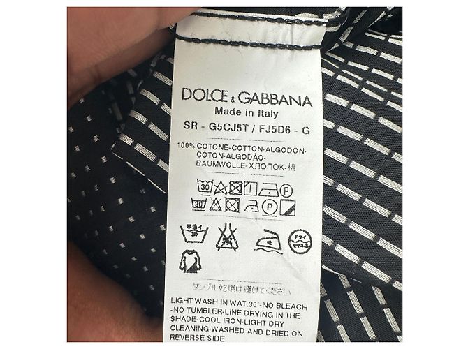 Dolce & Gabbana gepunktetes Hemd aus schwarzer Baumwolle - Ansicht 7