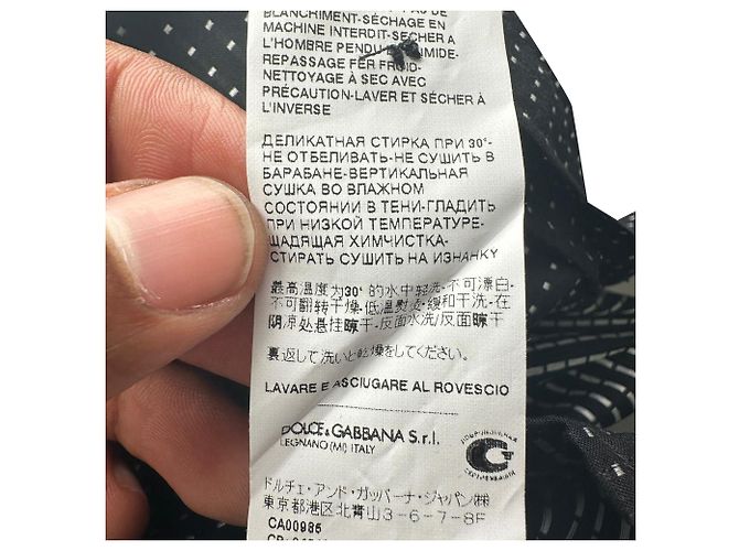 Dolce & Gabbana gepunktetes Hemd aus schwarzer Baumwolle - Ansicht 8