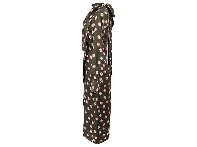 Abito midi stampato Fendi in seta marrone - vista 2