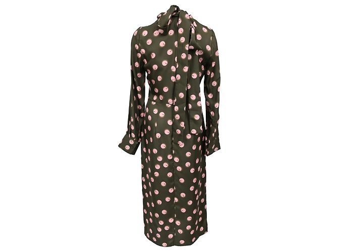 Abito midi stampato Fendi in seta marrone - vista 3