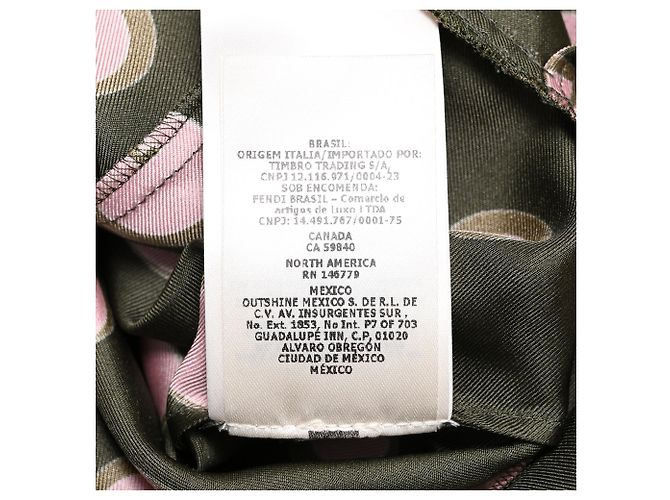 Abito midi stampato Fendi in seta marrone - vista 9