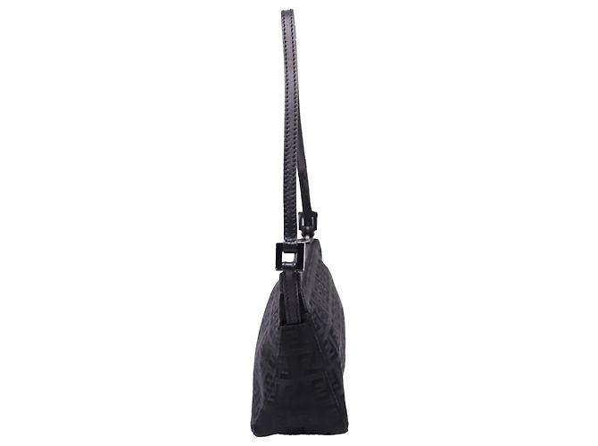 Borsa a tracolla Pochette Fendi Mini Zucchino in tela nera Nero - vista 3