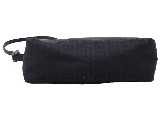 Borsa a tracolla Pochette Fendi Mini Zucchino in tela nera Nero - vista 5