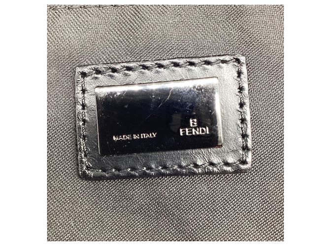 Borsa a tracolla Pochette Fendi Mini Zucchino in tela nera Nero - vista 7