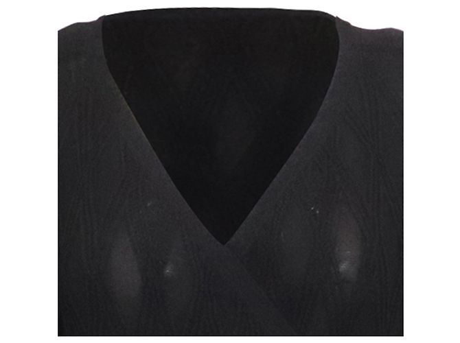 Diane Von Furstenberg Brenna Strick-Mini-Wickelkleid aus schwarzem Polyester - Ansicht 2