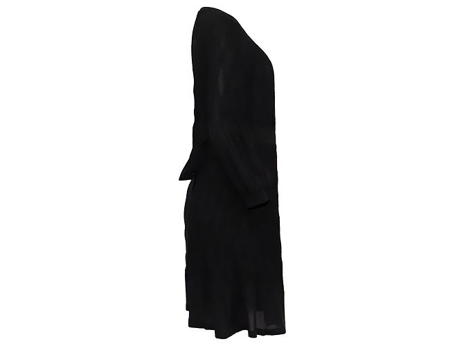 Diane Von Furstenberg Brenna Strick-Mini-Wickelkleid aus schwarzem Polyester - Ansicht 3
