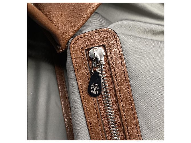 Brunello Cucinelli Drawstring Backpack in Beige Canvas - view 11