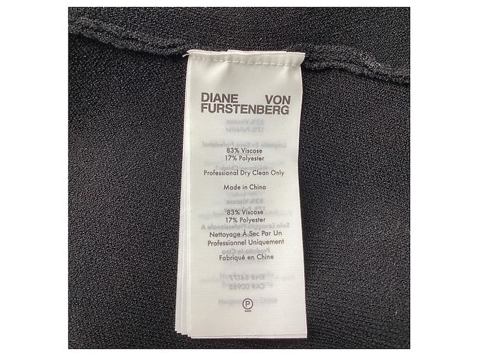 Vestido mini envelope Diane Von Furstenberg em viscose preta Preto - vista 6