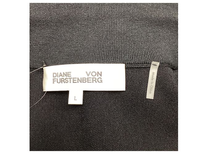 Vestido mini envelope Diane Von Furstenberg em viscose preta Preto - vista 7