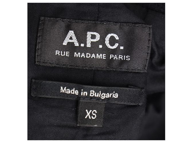 Apc A.P.C. Ethan einreihiger Mantel aus schwarzer Wolle - Ansicht 4