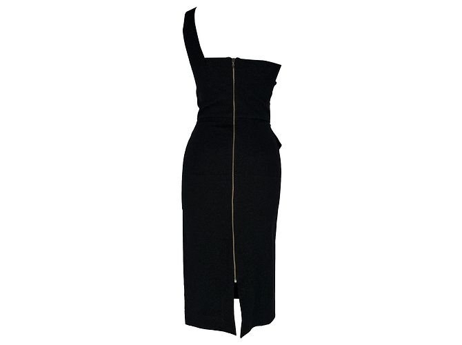 Abito midi monospalla Roland Mouret in poliammide nera Nero - vista 4
