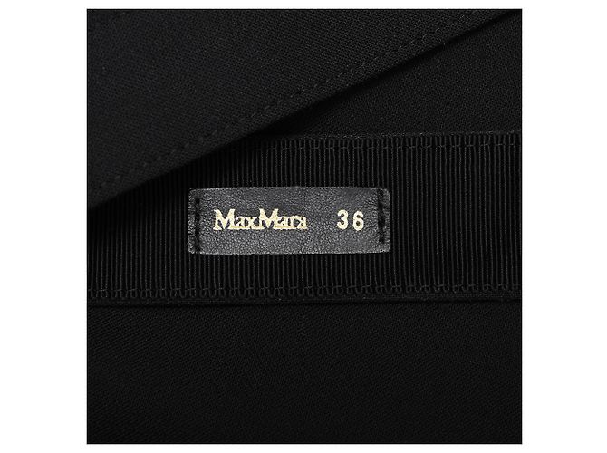 Max Mara Midi-Etuikleid mit langen Ärmeln aus schwarzer Wolle - Ansicht 10
