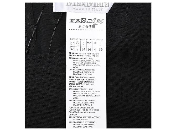 Max Mara Midi-Etuikleid mit langen Ärmeln aus schwarzer Wolle - Ansicht 5