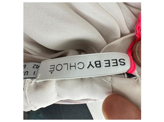 See by Chloé bedrucktes Halterneck-Midikleid aus multicolorigem Polyester Mehrfarben - Ansicht 4