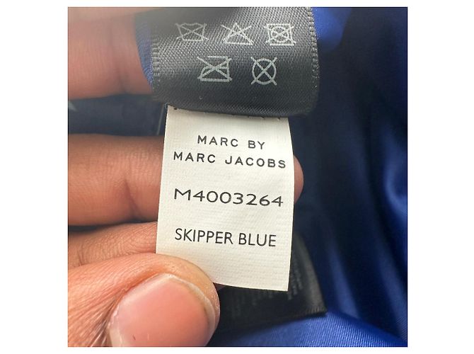 Marc by Marc Jacobs Midi-Bleistiftrock aus blauem Polyurethan - Ansicht 11