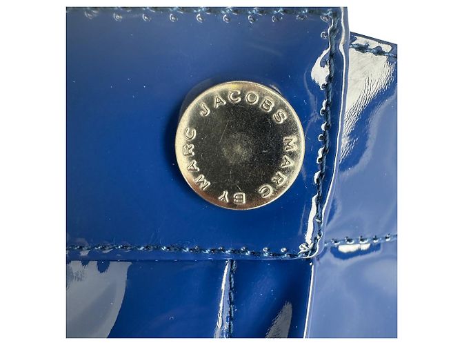 Marc by Marc Jacobs Midi-Bleistiftrock aus blauem Polyurethan - Ansicht 4