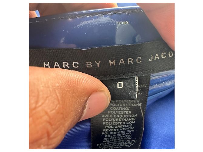Marc by Marc Jacobs Midi-Bleistiftrock aus blauem Polyurethan - Ansicht 8
