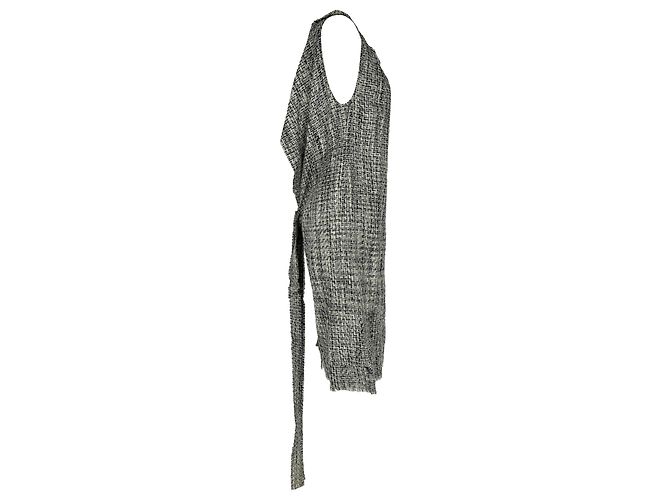Vestido mini de tweed con cintura anudada Roland Mouret en algodón gris - vista 2