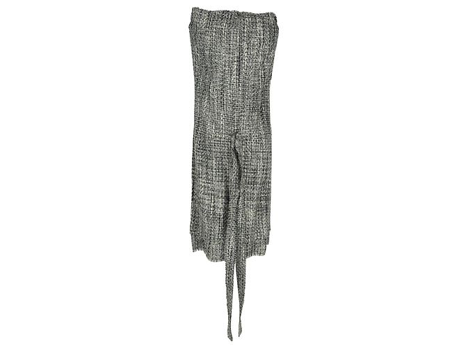 Vestido mini de tweed con cintura anudada Roland Mouret en algodón gris - vista 4