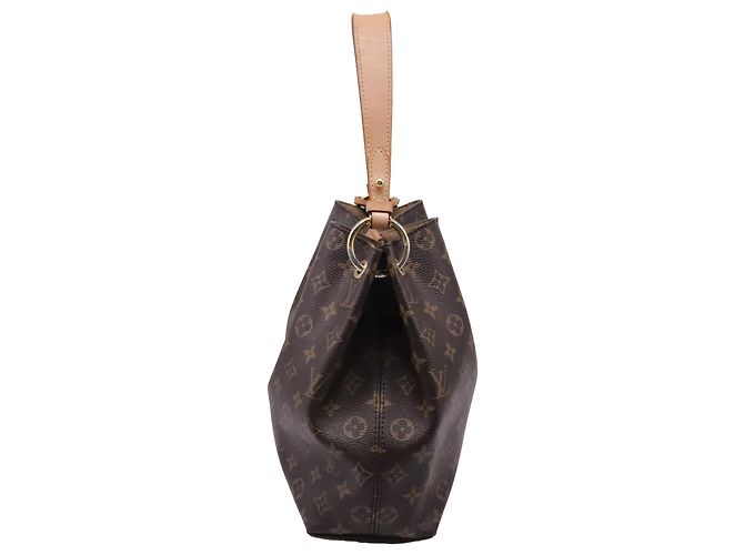 Borsa a tracolla Louis Vuitton Graceful PM in canvas rivestito marrone Rosso - vista 3