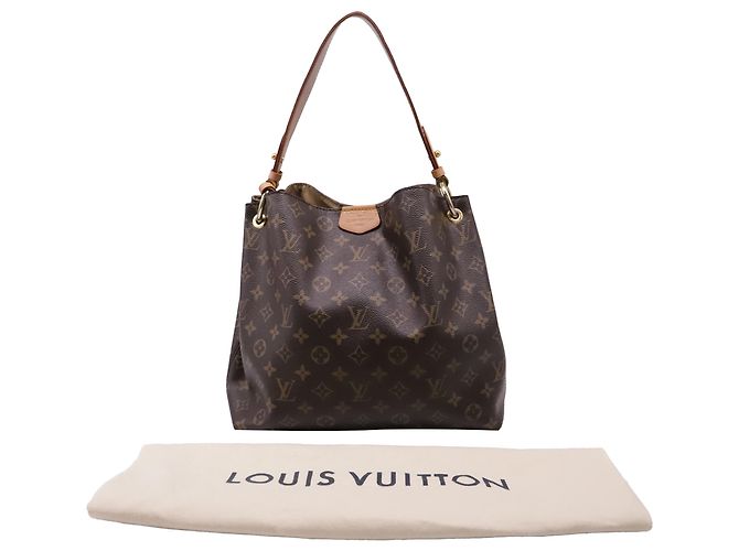 Borsa a tracolla Louis Vuitton Graceful PM in canvas rivestito marrone Rosso - vista 5