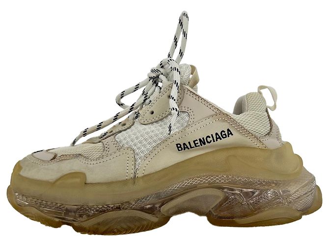 Balenciaga Triple S Clear Sole Sneaker aus beigem Polyester - Ansicht 11