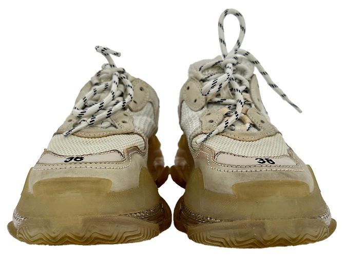 Balenciaga Triple S Clear Sole Sneaker aus beigem Polyester - Ansicht 2